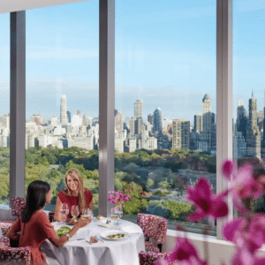 Experience fine dining with stunning city views at Mandarin Oriental, available with Natlaupa.