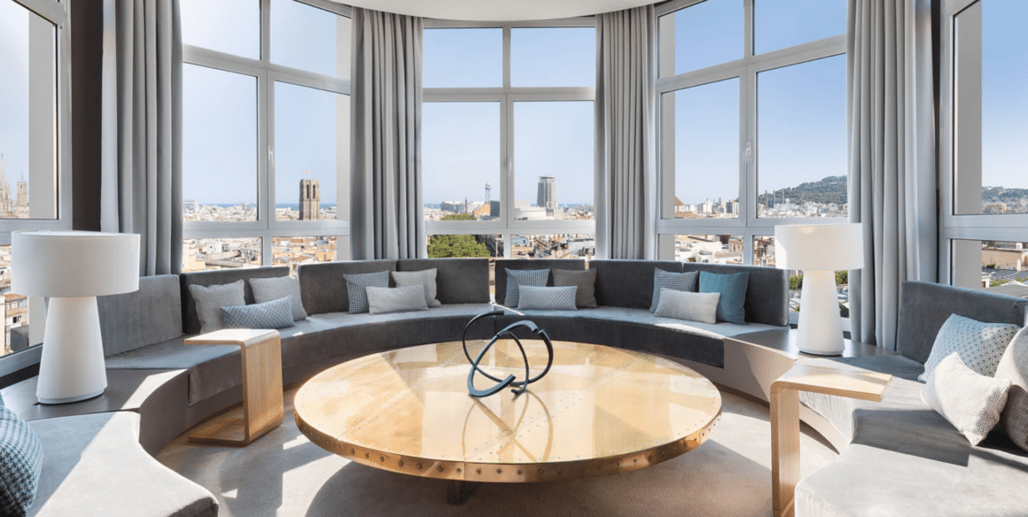 Relax in a chic, city-view lounge at Le Meridien with Natlaupa, where modern luxury meets comfort.